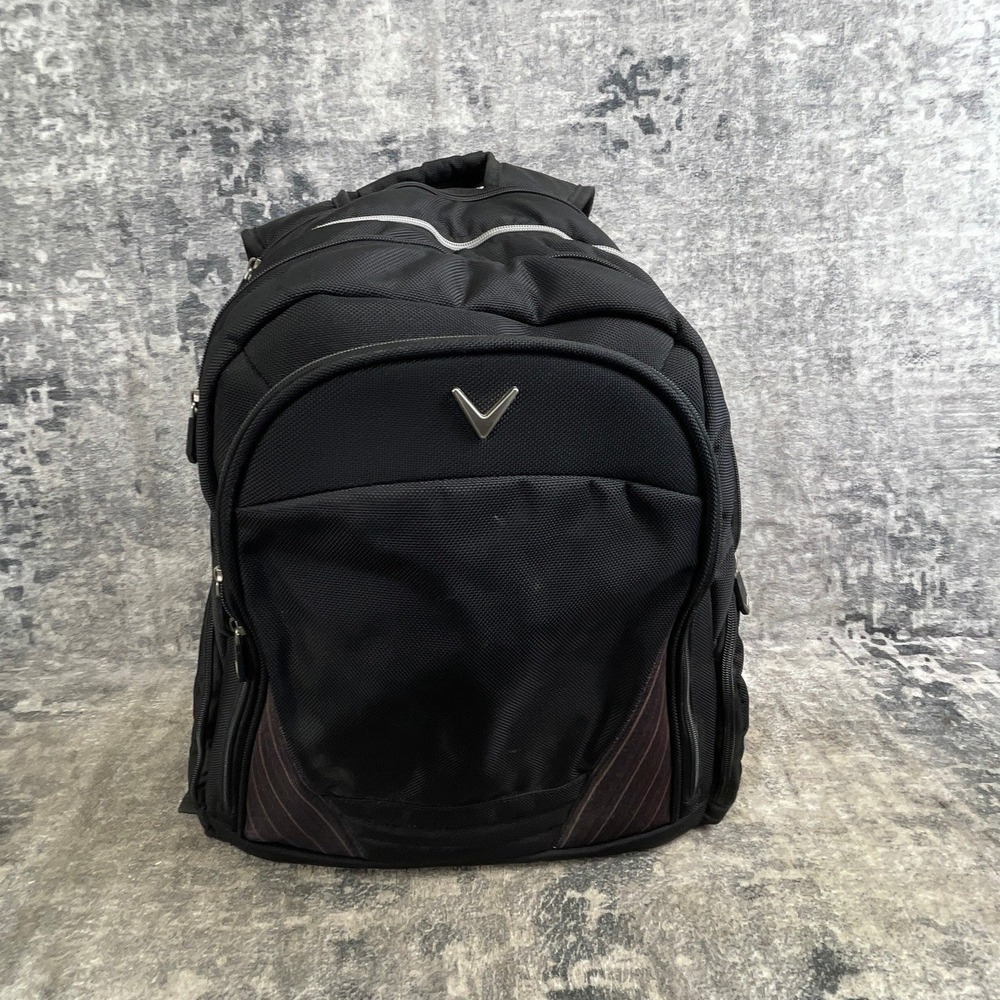 Callaway Laptop Backpack Black Reddish Gray Accents Nylon Mesh